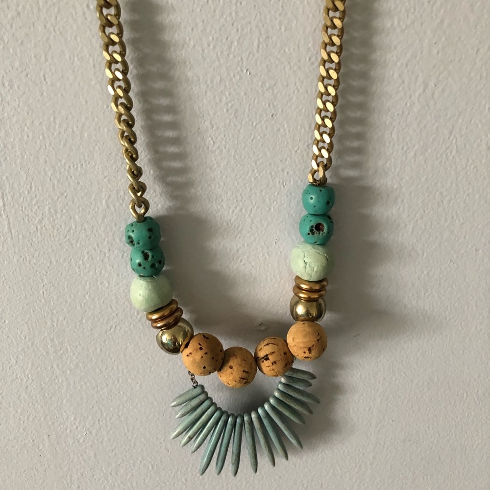 Artisan bib beaded necklace